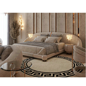 Hotel di lusso moderno <span class=keywords><strong>tessuto</strong></span> imbottito <span class=keywords><strong>letto</strong></span> <span class=keywords><strong>matrimoniale</strong></span> King Queen letti <span class=keywords><strong>in</strong></span> legno con Semi rotondo <span class=keywords><strong>testiera</strong></span> <span class=keywords><strong>per</strong></span> camera da <span class=keywords><strong>letto</strong></span> - Product Image 4