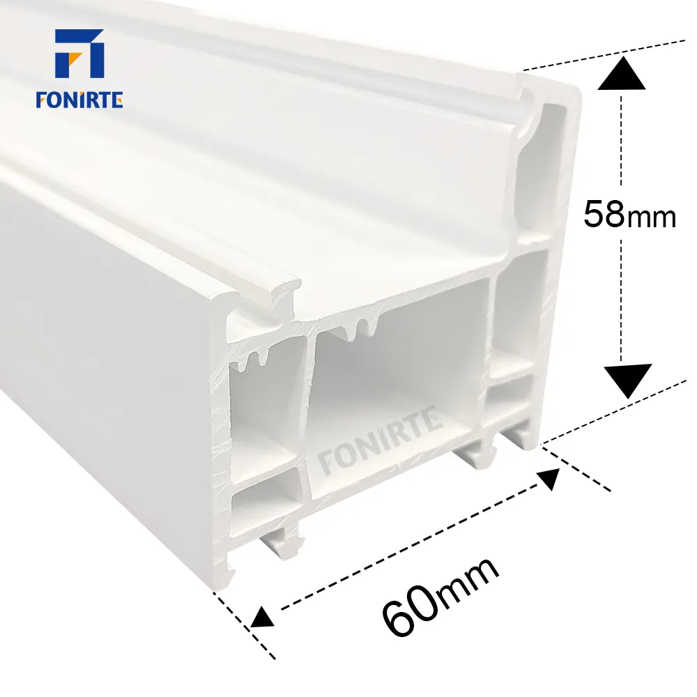 Factory Supply Pvc Window Plastic 60 70 82mm Casement Outer Upvc Profile