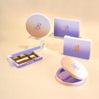 Étui à poudre pressé rond de luxe de 15 grammes étui à poudre compact vide magnétique cosmétique de qualité supérieure avec bac en aluminium