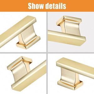 China Manufacturer European Market Best-Selling Zinc Brushed Gold Furniture Handles <b>Knobs</b> for <b>Dresser</b> Bedroom Kitchen Cabinets - Product Image 4