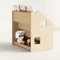 Étagère à livres moderne de qualité supérieure à quatre niveaux pour bibliothèque en bois avec design de fenêtre latérale, mobilier éducatif de haute qualité