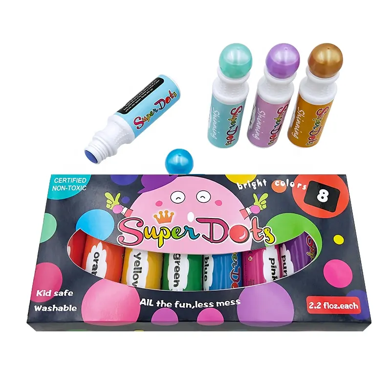 Amazon kids color markers kit, 18 mm nib 60ml Washable bingo dauber Dot Markers graffiti drawing Set for coloring and painting