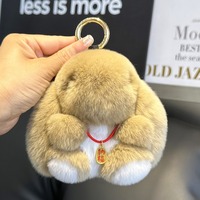 Porte-clés de voiture et pendentif de sac en peluche lapin Rex mignon, style dessin animé
