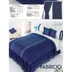 Ensemble de couette Fabricio King, taille King, coton, 7 pièces, rayures classiques, literie pour la maison, toutes saisons - Product Image 4