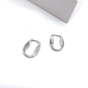 Geometric <b>Huggie</b> Earrings Gold Zinc Alloy Minimalist Fashion Women's Jewelry Gift - Product Image 4