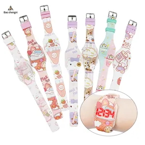 Factory Colorful Kids Digital LED Light Watch Custom Logo Electronic Watch Cartoon Bracelet Girls Boys Gift Watch