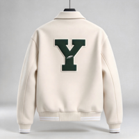 Vestes de baseball vintage personnalisables OEM, style Letterman, avec logo brodé, manches en cuir, vestes d'hiver pour hommes