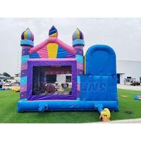Château Gonflable Combo Candy Castle pour Enfants, Structure de Saut en PVC avec Toboggan pour Location de Fêtes