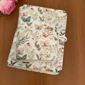 Non-embroidery New Ins Style A5 Loose-Leaf Rectangle Diary & <b>Notebook</b> Notepad <b>Cute</b> Pure Handmade Jacquard Cloth Butterfly Floral - Product Image 3