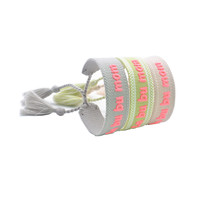 Bracelet de charme tendance en forme de fleur plaqué argent avec lettres tricotées et corde tressée gravée, idéal pour l'amitié
