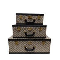 Boîte de rangement imprimée de style européen de luxe, portable, pour dressing, voyage, décoration intérieure, pour femmes