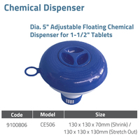 Emaux CE506 Distributeur de pastilles de chlore flottant pour piscine, grande capacité, chlorinateur flottant en PP, accessoires de piscine