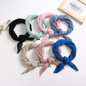 <span class=keywords><strong>Petit</strong></span> mouchoir carré en mousseline de soie 60 plissé couleur unie polyvalent élégant Design de mode pour le printemps automne professionnel - Product Image 3