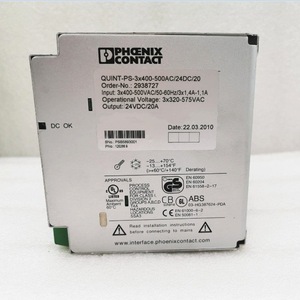 ฟีนิกซ์คอนแทค QUINT-PS-3X400-500AC/24DC/20 24VDC 20A แหล่งจ่ายไฟอุตสาหกรรม - Product Image 1