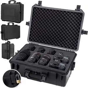 Hard PP plastic waterproof shockproof camera case Hard carrying cheap flight case with foam