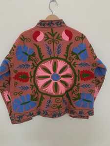 Chaqueta Suzani de Terciopelo Indio Hecha a Mano, Chaqueta Bohemia con Encaje Bordado, Abrigo de Invierno con Botones, Ropa Exterior Étnica para Mujer, Boutique - Product Image 5