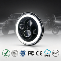 Feux de route pour moto JHS, Angel Eyes, projecteur Bi-LED rond de 7 pouces, phare tout-terrain pour Jeep Wrangler Defender Daymaker