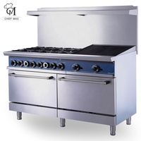Chefmax Commerciële Fornuis 6 Brander Commerciële Gas Range Met Oven