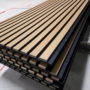 목재 베니어 MDF 슬랫 음향 벽 패널 방음 목재 슬랫 음향 벽 패널 목재 슬랫 아쿠패널 - Product Image 1