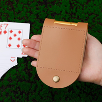 Jeu de cribbage portable de voyage pour activités de plein air, avec plateau de score pliable en cuir PU, pochette pour cartes et sac de transport pour cartes de cribbage