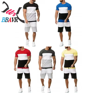 Summer Sport Men <b>T</b> Shirt <b>Track</b> Suit 2 Piece Running Shorts Striped <b>T</b>-shirts Quick Dry Short Tracksuit Set - Product Image 6