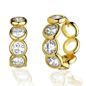 Orecchini a Cerchio Geometrici Classici per Donne, Eleganti Orecchini in Rame per Fidanzamento, Gioielli di Moda Quotidiana - Product Image 1