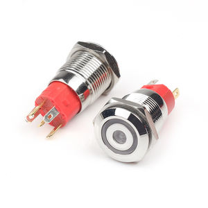 16 מ "מ 1 לא ספסט נירוסטה גוף קצר latching על מתג לחצן דחיפה עמיד למים - Product Image 4