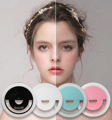 USB Rechargeable Portable Mini LED Ringlight Hot Popular Selfie Fill-in Light Lamp Mobile Phone Clip Business Promotional Gift