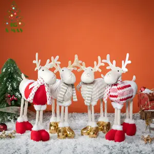 KG Xmas New Design Wholesale Adorno de Navidad 46cm Plush Elk Toys Gifts Christmas Reindeer Home Decor Reindeer Ornaments