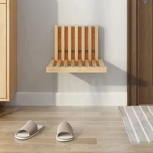 Eco Go-asiento de ducha de madera de bambú, silla plegable montada en la pared, taburete de Ducha