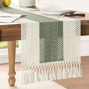 <span class=keywords><strong>Camino</strong></span> <span class=keywords><strong>de</strong></span> <span class=keywords><strong>mesa</strong></span> rústico <span class=keywords><strong>de</strong></span> granja con borlas <span class=keywords><strong>de</strong></span> arpillera <span class=keywords><strong>de</strong></span> macramé marrón Crema para decoración del hogar <span class=keywords><strong>de</strong></span> verano o uso en hoteles - Product Image 6