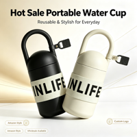 Nouvelle tasse de voyage portable en acier inoxydable 316, design mignon, avec poignée, thermos à café, gobelet pour filles, tasse à café 450 ml