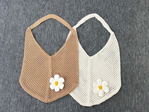 Bolso Tote de Ganchillo de Poliéster con Diseño Floral, Estilo Bohemio, Abierto, para Playa, Verano, Compras, Venta al Por Mayor - Product Image 1