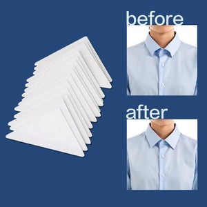 No Curl Polo Shirt <span class=keywords><strong>Collar</strong></span> Stickers PVC Anti-Warping Edge Shaper Plastic <span class=keywords><strong>Collar</strong></span> Support Rack Sticker - Product Image 2