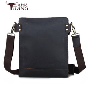 Sac bandoulière pour homme Tiding, sac messager en cuir véritable, couleur unie, durable, usage quotidien - Product Image 4