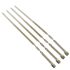 ไม้เสียบเนื้อย่างสแตนเลสขนาด16นิ้วเครื่องมือทำจากเหล็ก12ชิ้นเสียบบาร์บีคิวด้วยเข็มโลหะ - Product Image 1