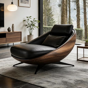 <span class=keywords><strong>Fauteuil</strong></span> de salon moderne de luxe <span class=keywords><strong>en</strong></span> bois de noyer et <span class=keywords><strong>cuir</strong></span>, <span class=keywords><strong>fauteuil</strong></span> inclinable ergonomique, canapé d'appoint pour le salon, meubles de maison - Product Image 1