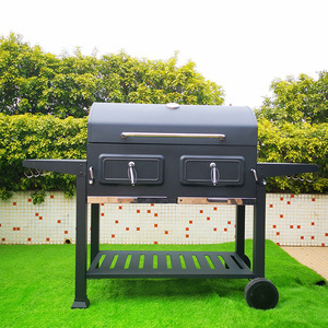 Large Outdoor BBQ Grill With Trolley And Storage Shelf For Backyard Cooking - Product Image 1