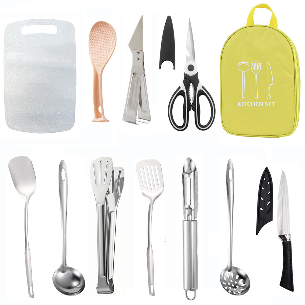 [Green] 12-piece Kitchen Utensil Storage Bag Set