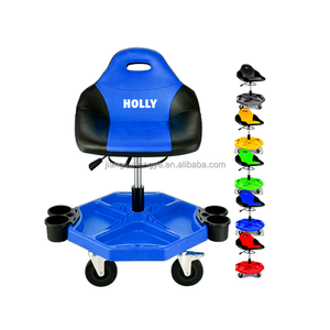 Silla de garaje rodante de fábrica, asiento mecánico móvil, altura ajustable, almohadilla acogedora, Banco de <span class=keywords><strong>taller</strong></span>, soporte giratorio para bandeja de herramientas, <span class=keywords><strong>taburete</strong></span> de tienda - Product Image 1