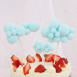 Cloud-Shaped Cake Toppers Paper Reusable Birthday Decorations 10 Pcs Round Shape - Product Image 2