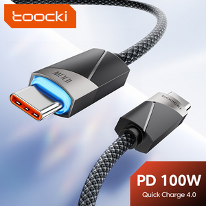 Cable USB C a USB C de Carga Rápida Inteligente Toocki de 100W, con Aleación de Aluminio Trenzada, 5A, para Hogar y Oficina - Product Image 2