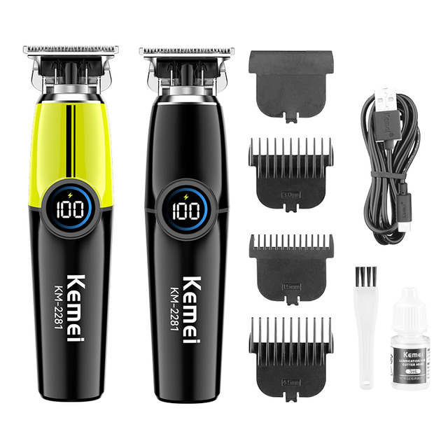 Kemei Km-2281 Professional T-Blade Zero Cutting for Barber Hair Clipper 90mins Men Electric Trimmer