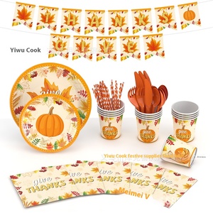 Decoraciones para Fiestas de Otoño, Juego de Vajilla con Tema de Hojas de Arce, Servilletas, Vasos de Papel para Cena, Decoraciones para Mesa de Fiesta - Product Image 5