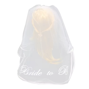 Velo da sposa a due strati bianco lungo per le spose elegante decorazione di nozze - Product Image 6