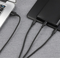 Cables de Carga Trenzados de Nailon 3 en 1 USB-A a Tipo C, Cables de Datos Multifunción, Regalo Promocional