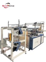 Machine à fabriquer des sacs de courses de supermarché à ouverture plate et sans noyau DZB-A800, machine à fabriquer des sacs en plastique à double couche