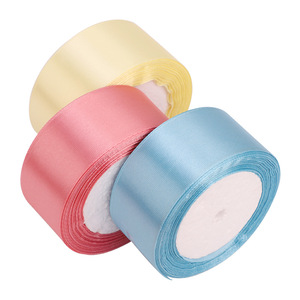 Cinta de satén de 4 cm de ancho, color sólido, tejida, para decoración de regalos, material artesanal para hacer lazos de flores DIY. - Product Image 3