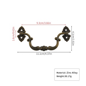 Antike grüne Bronze-Zinklegierung Küchenschrankgriffe Schubladengriffe im traditionellen europäischen Stil für Kleiderschrank und Kommode - Product Image 5