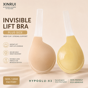 XINRUI <span class=keywords><strong>Reggiseno</strong></span> Adesivo Push-up in Spugna per <span class=keywords><strong>Seno</strong></span> Grande, Antiscivolo, Riutilizzabile, Senza Schienale, Invisibile, con Logo Personalizzato - Product Image 3